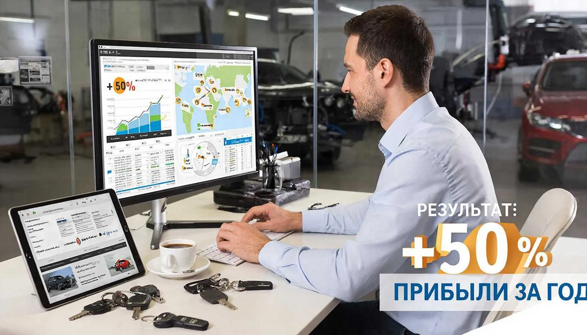 Результат продвижения автосервиса: +50% прибыли с определениями номеров посетителей сайта Результаты продвижения автосервиса: +50% прибыли за 3 года. Владелец автосервиса анализирует заявки на ремонт АКПП Москва с системой определения контактов и лидогенерации для автосервиса.
